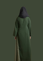 baraqah female green color modest fashion abaya for women 