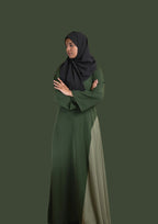 baraqah female green  color modest fashion abaya for women 