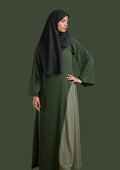 baraqah female green color modest fashion abaya for women 