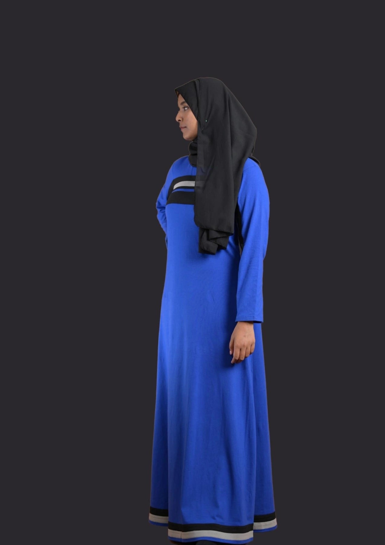 baraqah modest fashion blue abaya for women