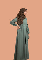 Mint Elegance Belt Illusion Abaya