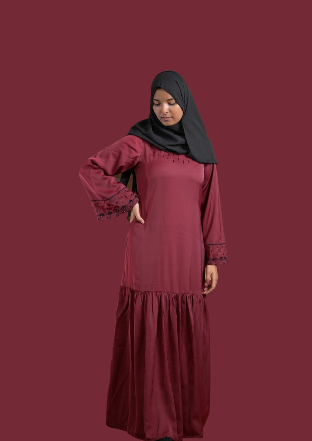 Maroon Color Abaya