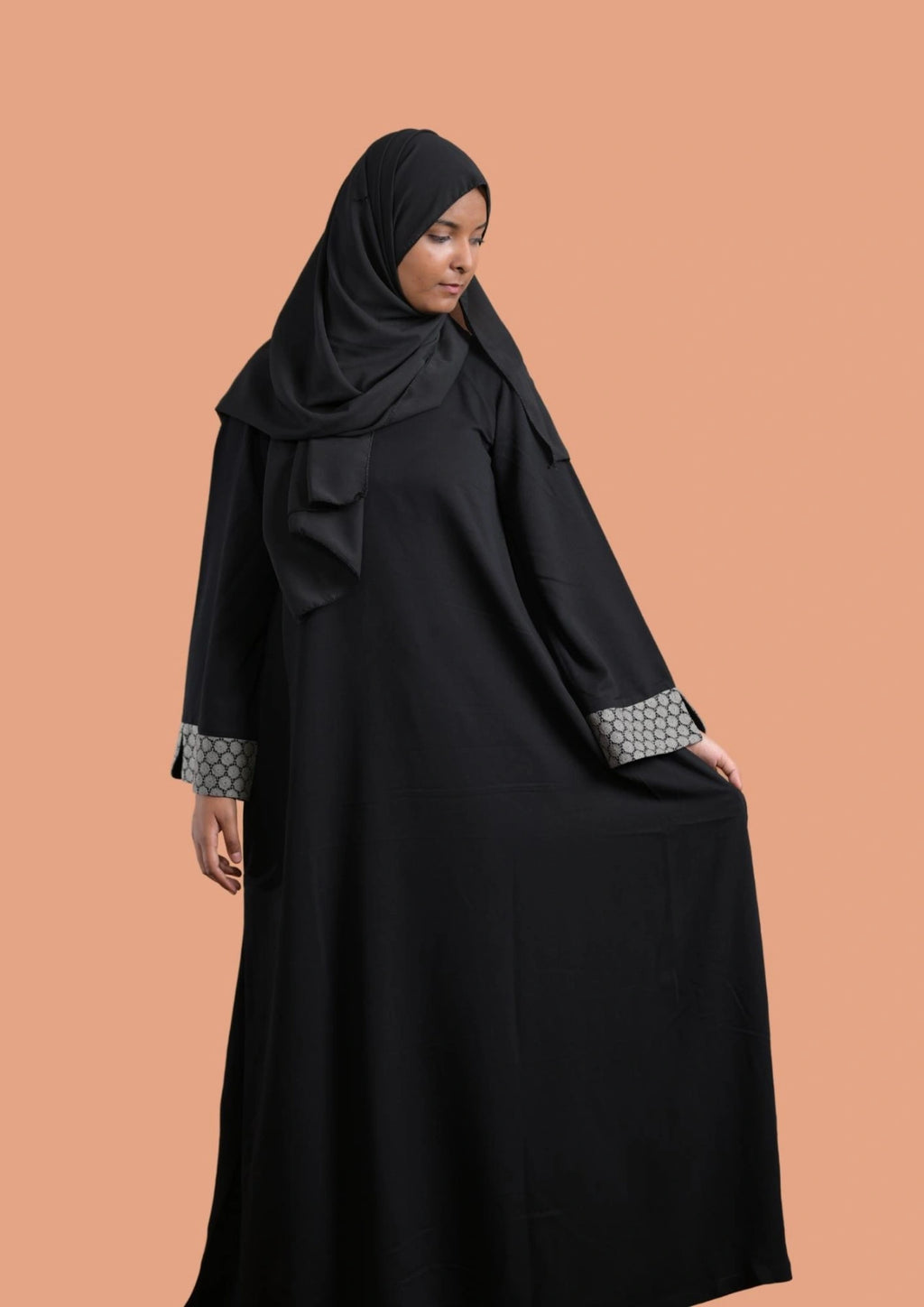 baraqah female black color modest fashion abaya for women 