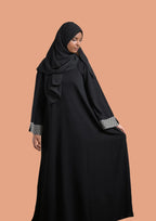 baraqah female black color modest fashion abaya for women 