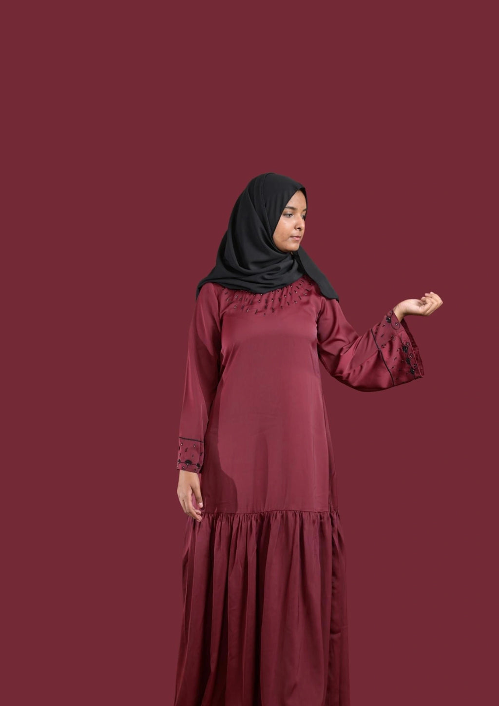 Maroon Color Abaya