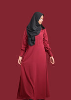 baraqah female red color modest fashion abaya for girls 