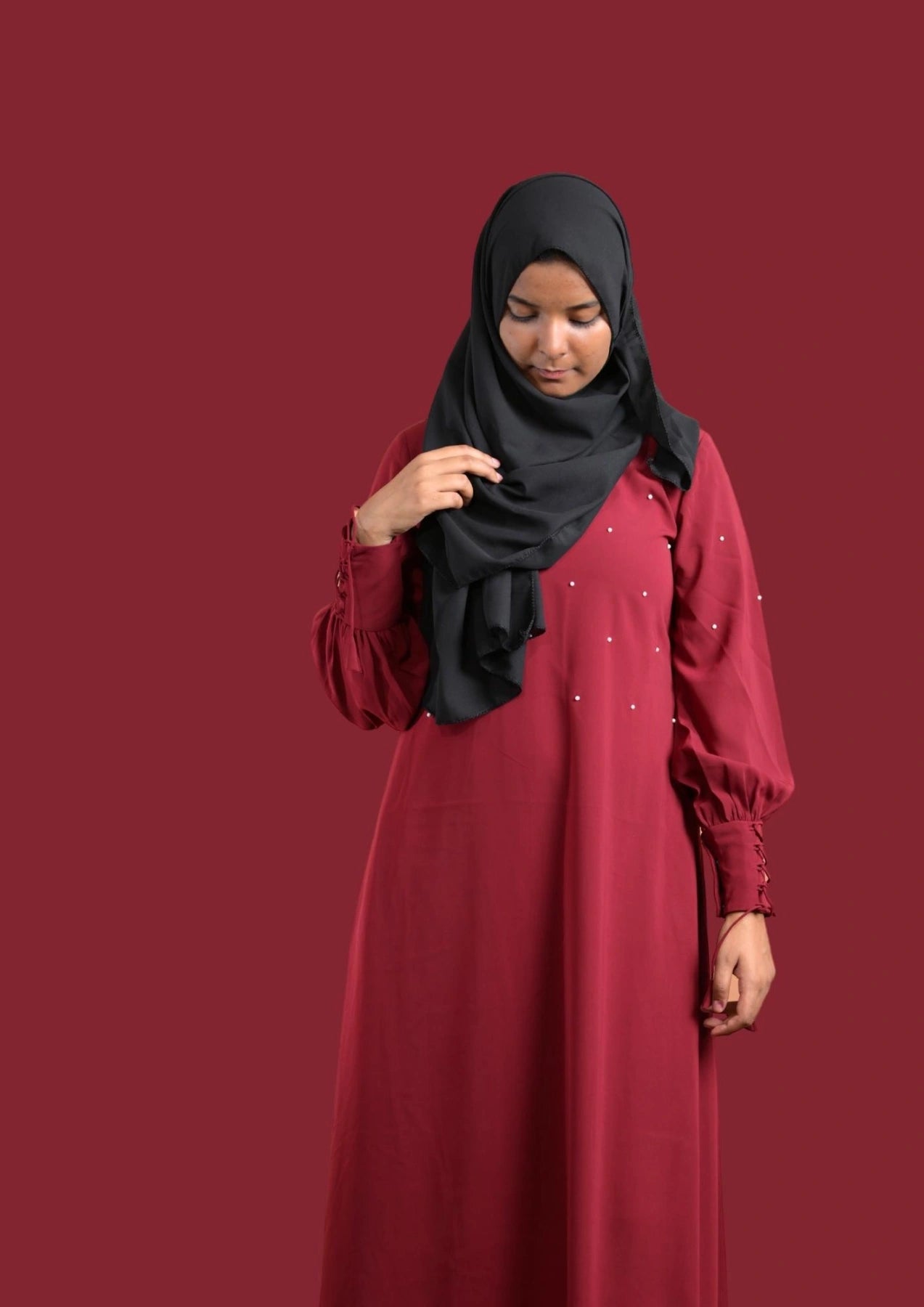 Maroon Color Abaya
