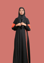 Neon Orange & Black Sportswear Abaya