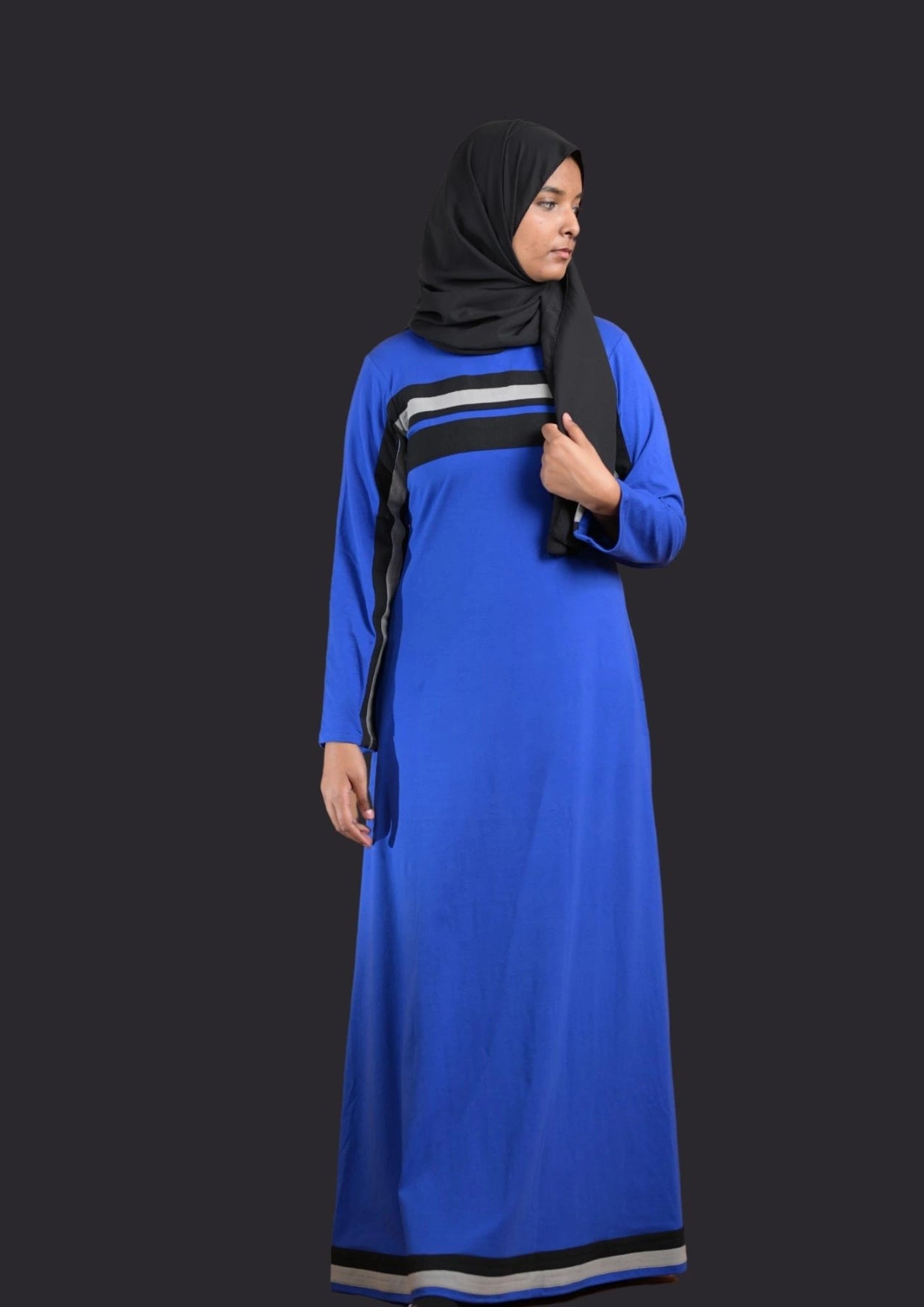 baraqah modest fashion blue abaya for women