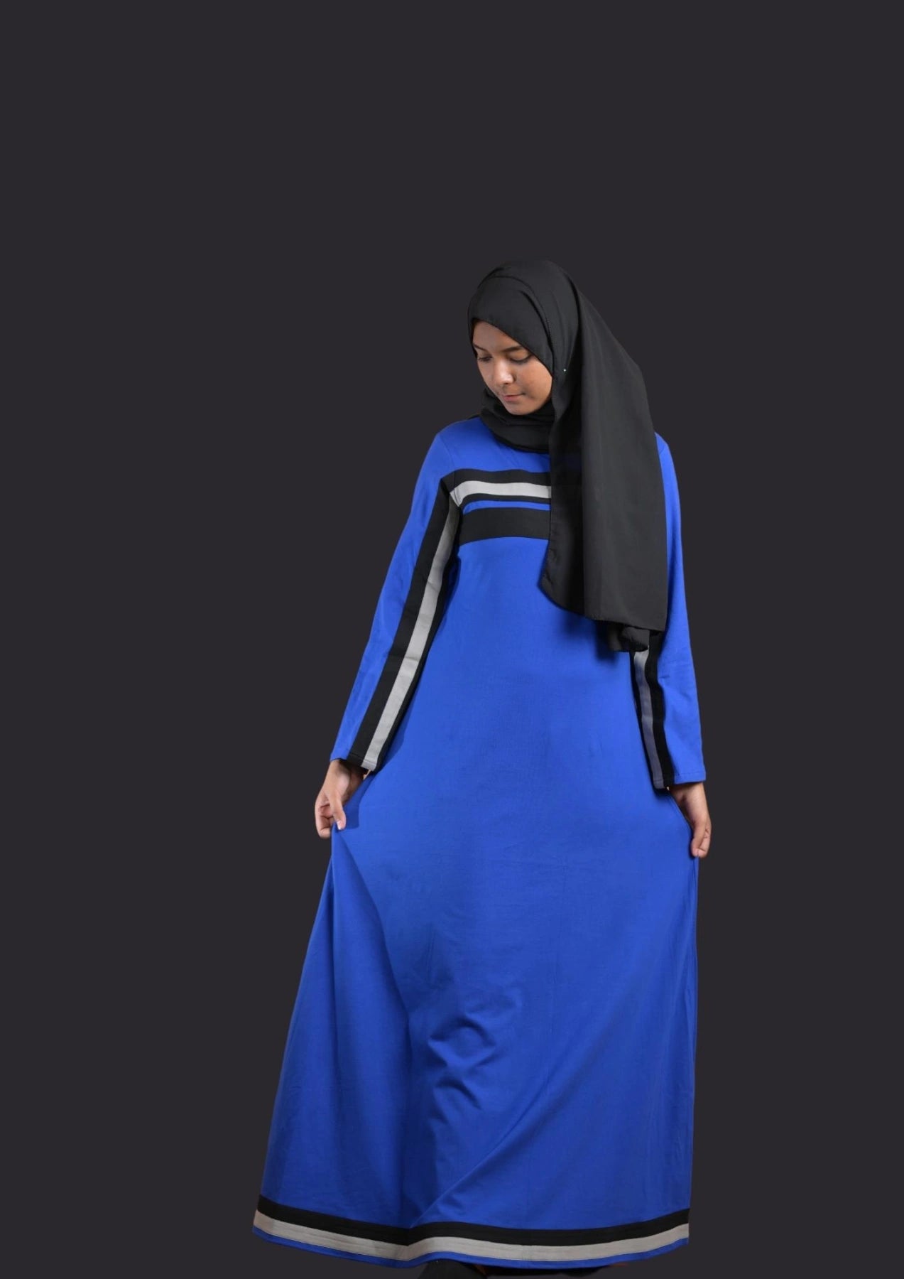 baraqah modest fashion blue abaya for women