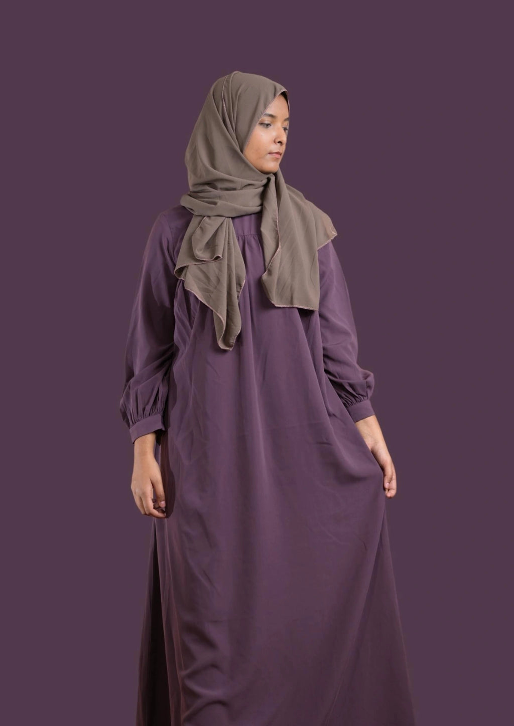 baraqah female purple color modest fashion abaya for girls 