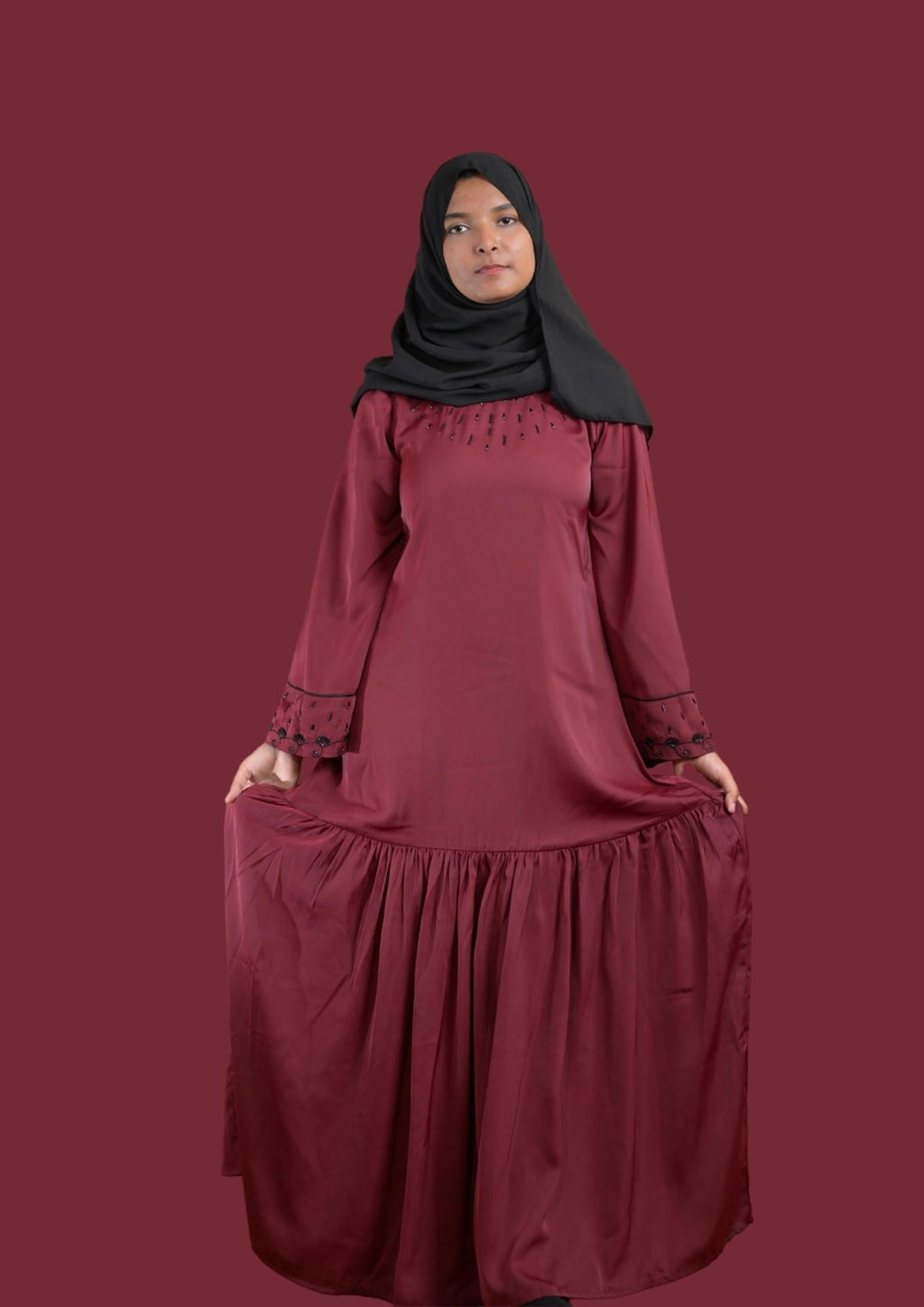 Maroon Color Abaya