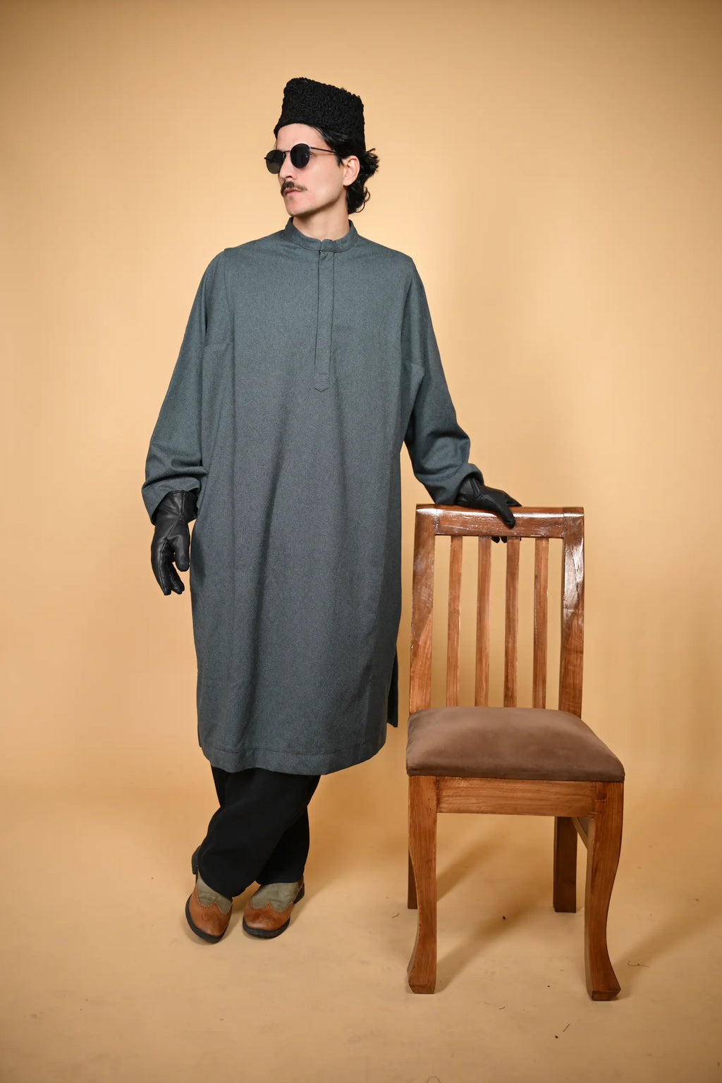 baraqah aquamarine lined men pheran 