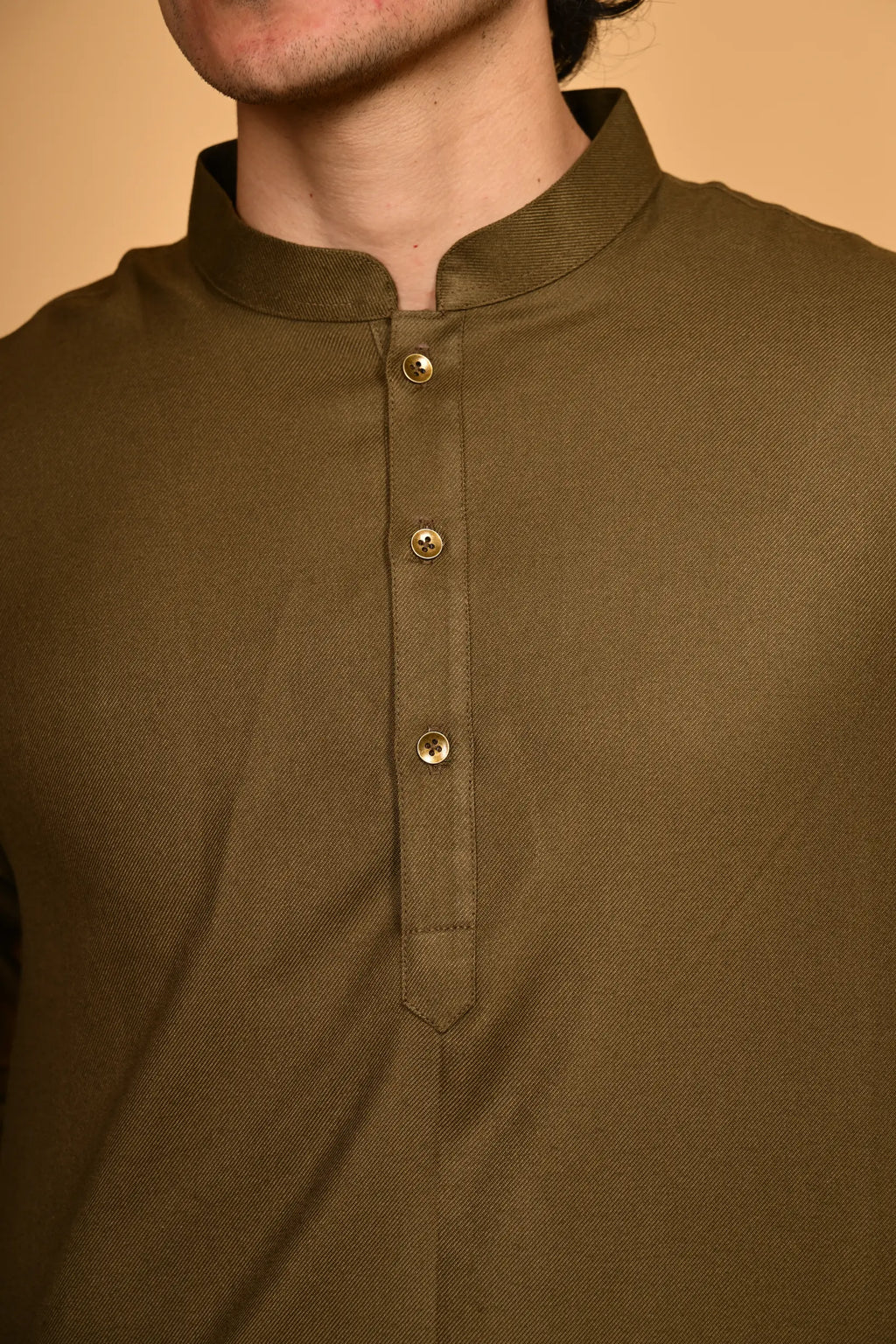 Pathan Army Green Kameez Shalwar