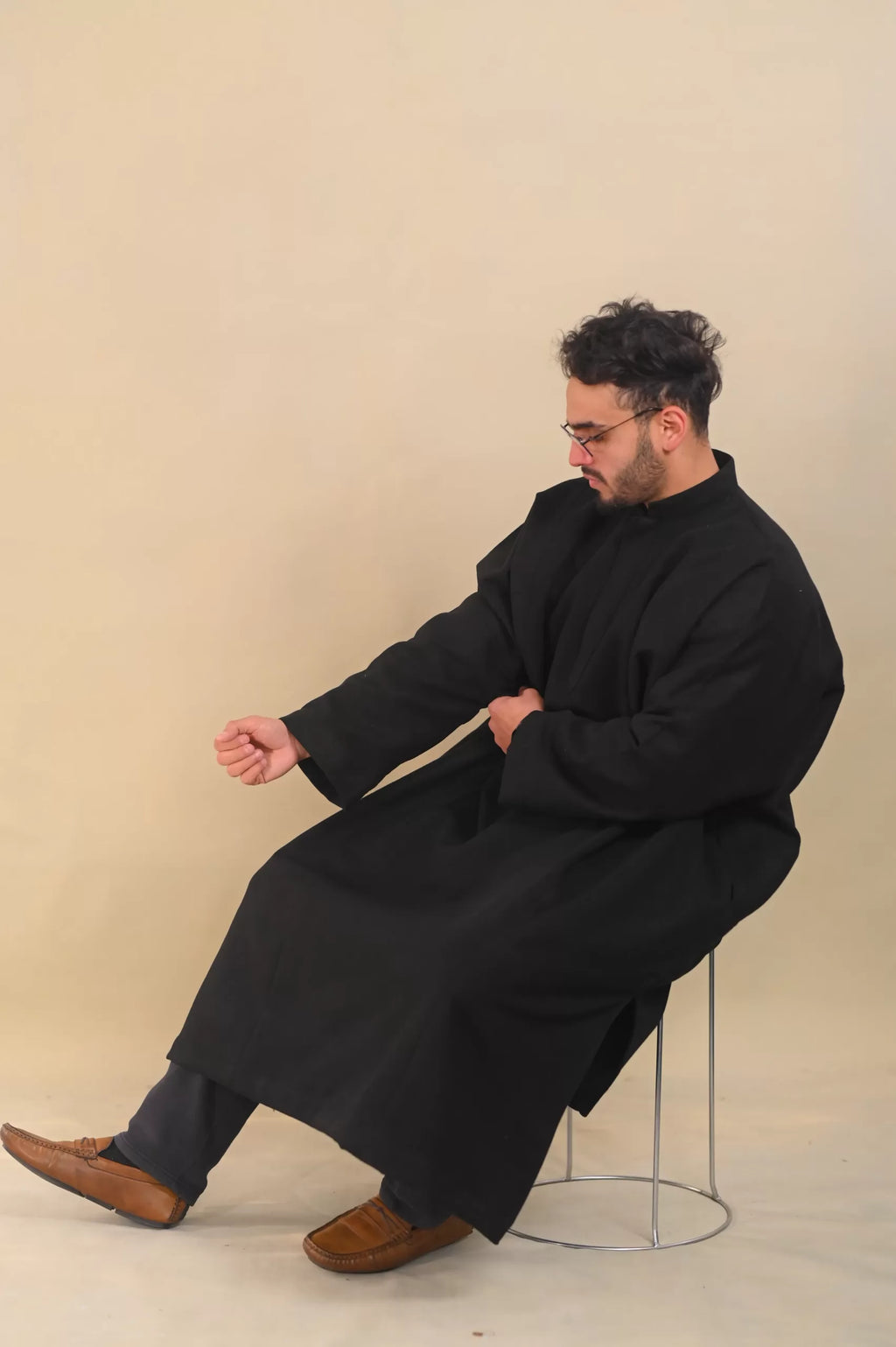 baraqah black winter pheran for men 