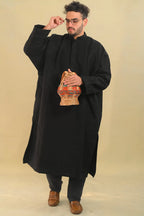 baraqah black winter pheran for men 