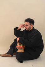 baraqah black winter pheran for men 