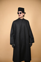 baraqah black tweed men pheran 