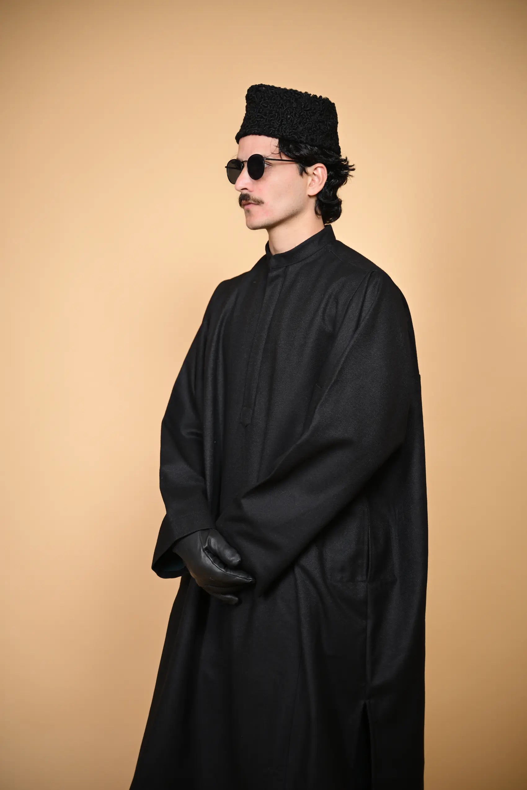 baraqah black tweed men pheran 