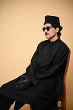 baraqah black tweed men pheran 