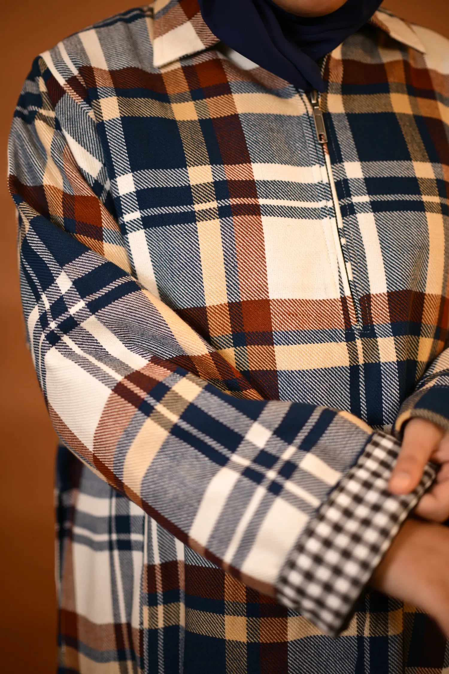 Blue Checkered kashmiri Traditional Pheran