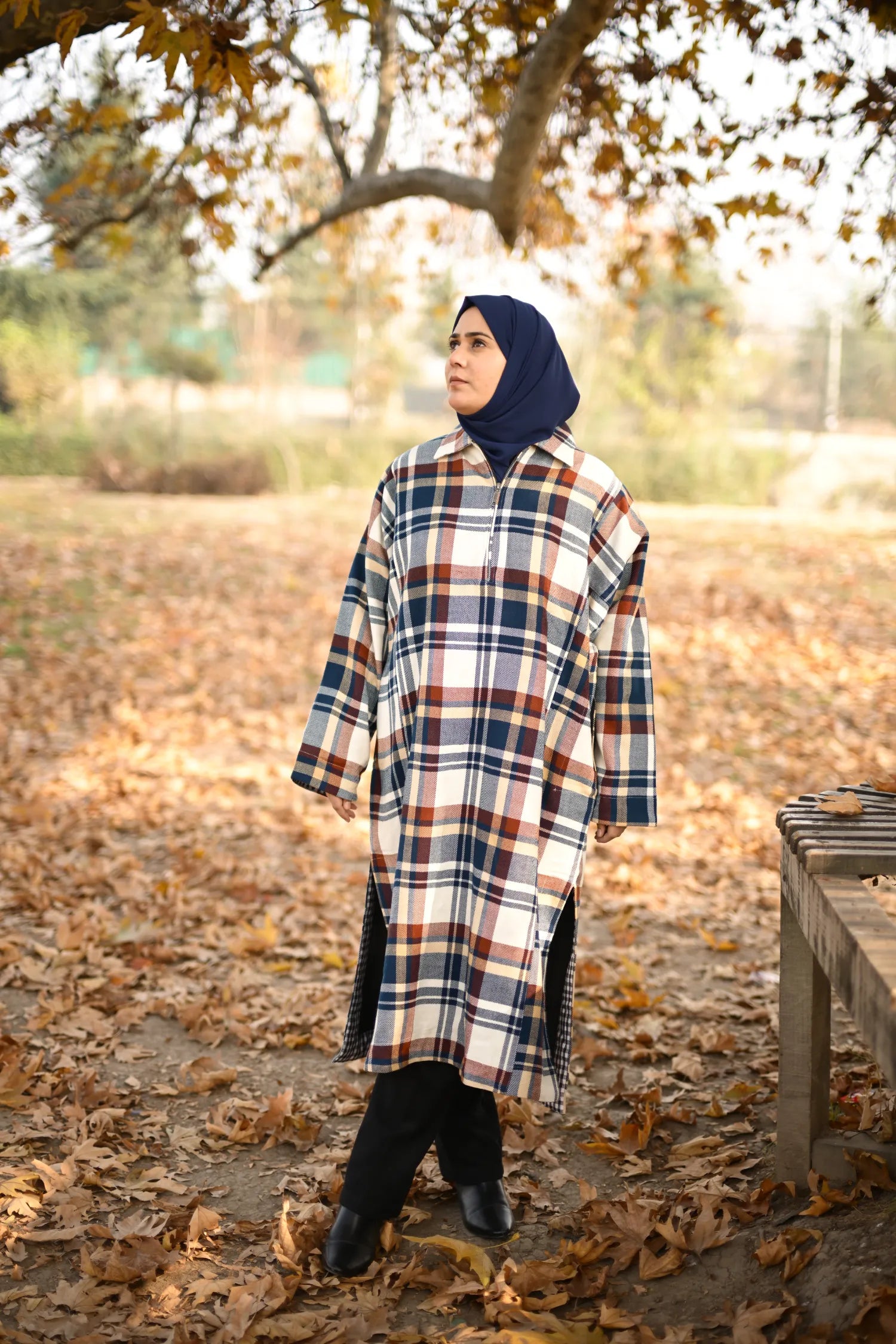 Blue Checkered kashmiri Traditional Pheran