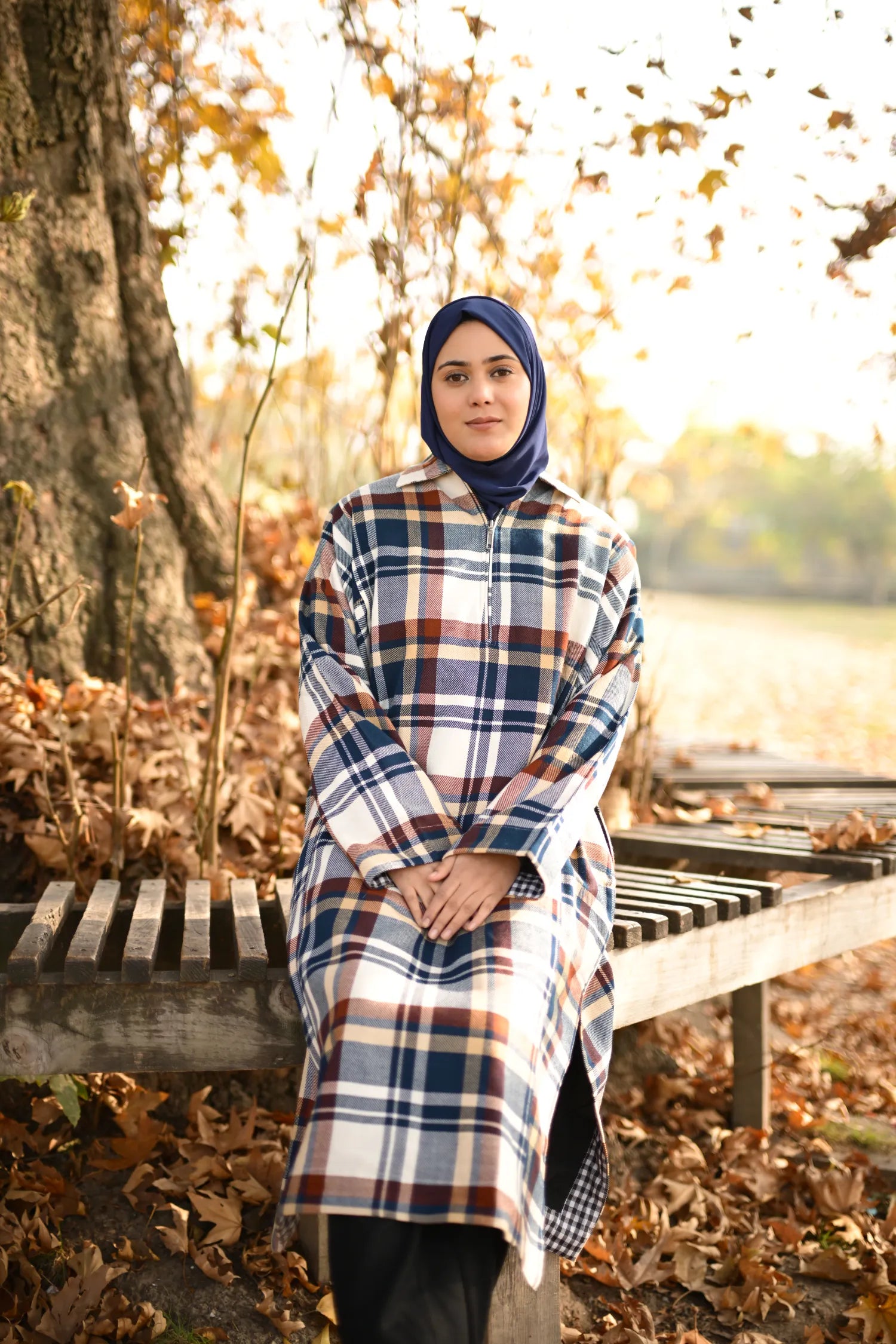 Blue Checkered kashmiri Traditional Pheran