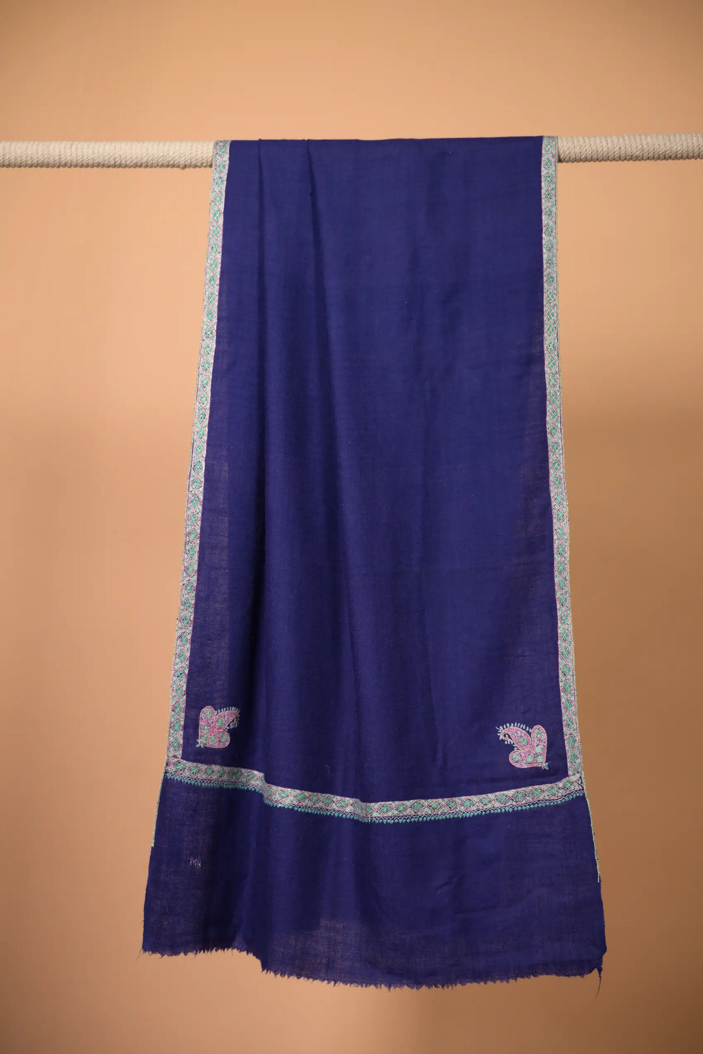 baraqah pure pashmina blue color shawl for female