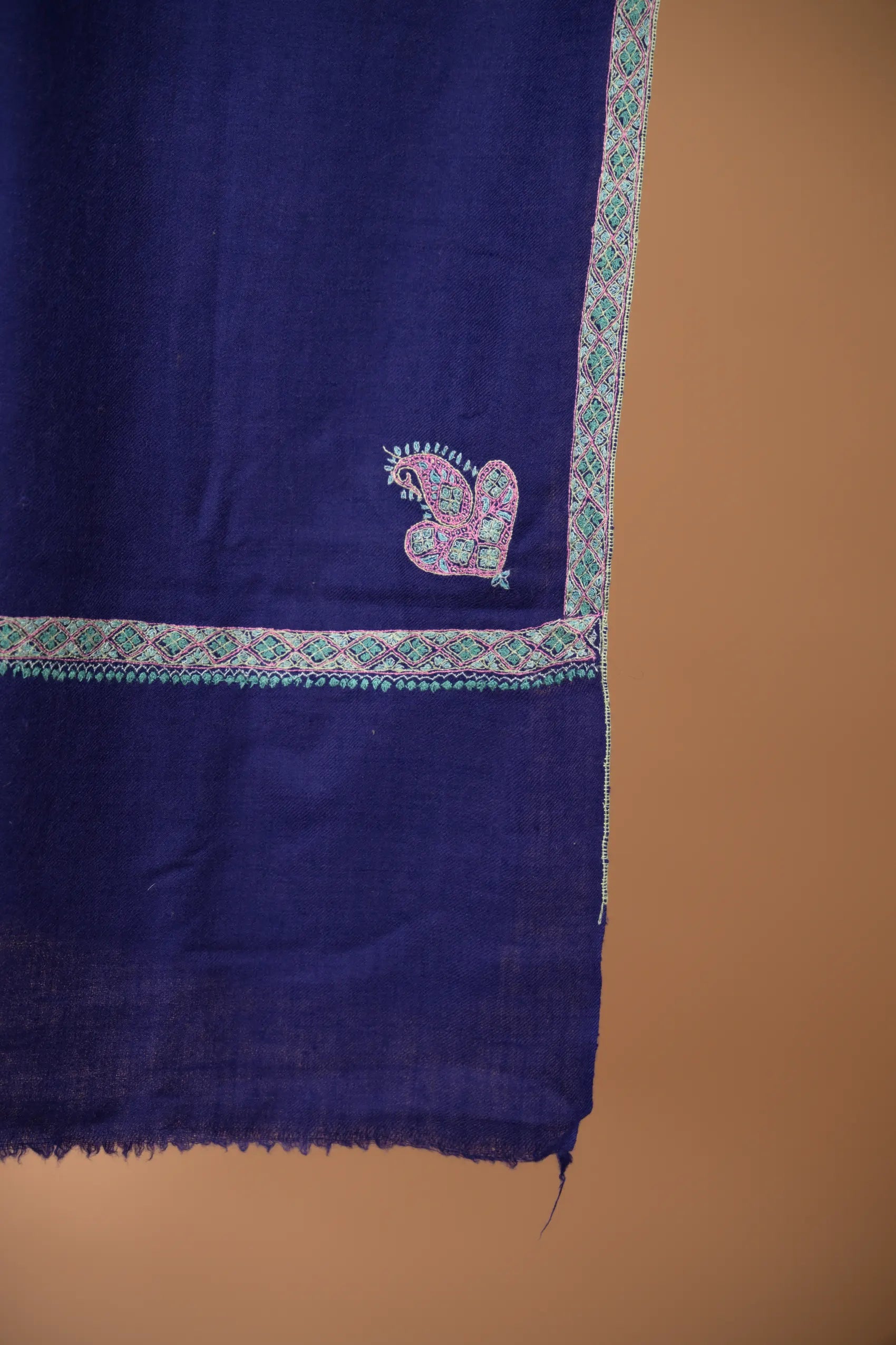 baraqah pure pashmina blue color shawl for female