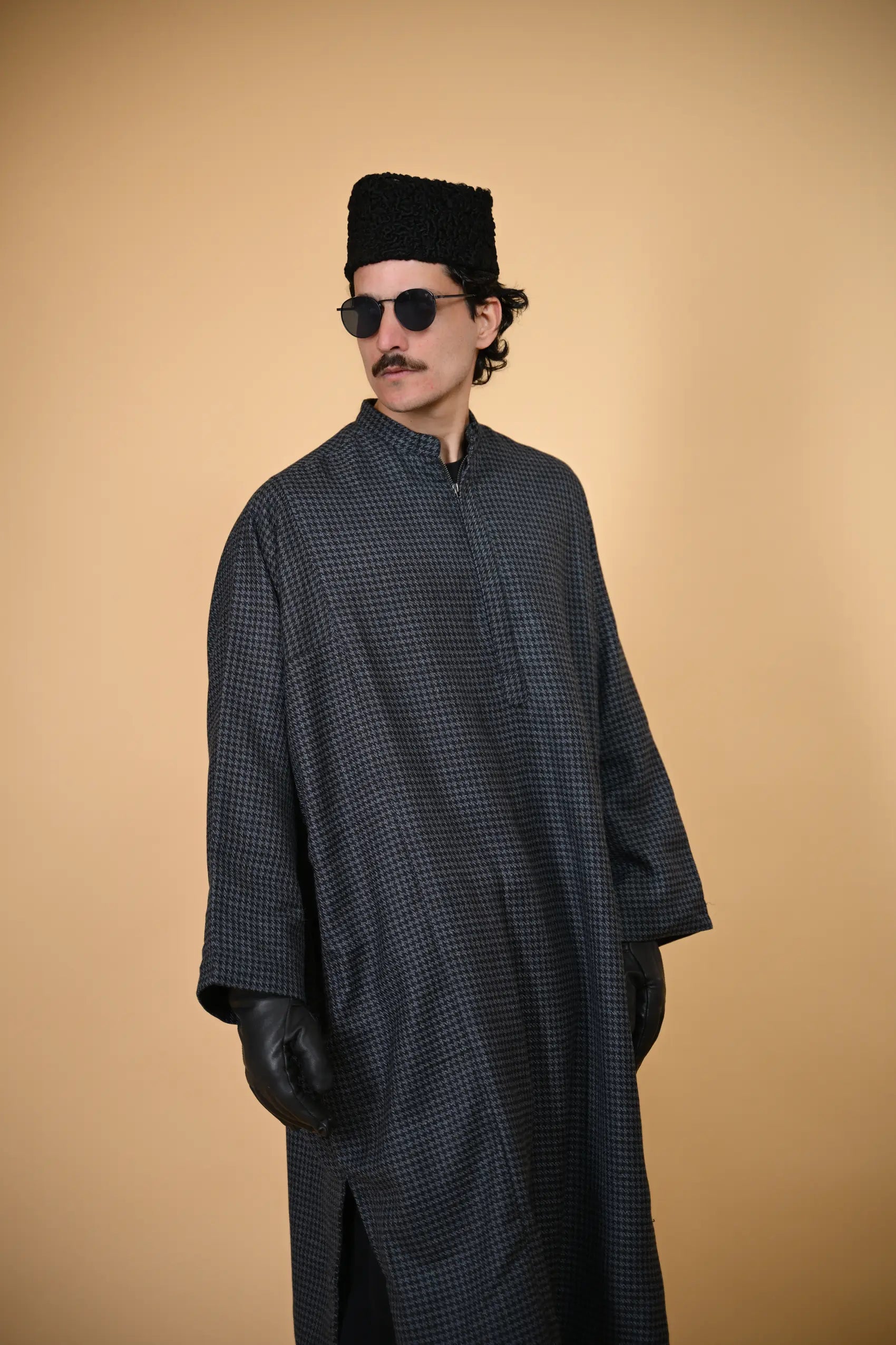 baraqah blue houndstooth winter pheran 