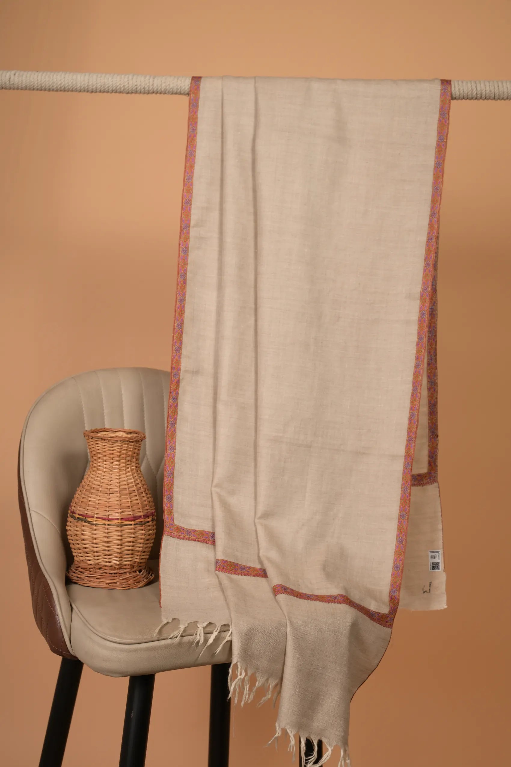 border embriodered pashmina shawl for women 