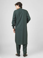 Rasheiq Bottle Green Kameez Shalwar