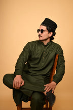 قميص وسروال باثان أخضر زجاجي