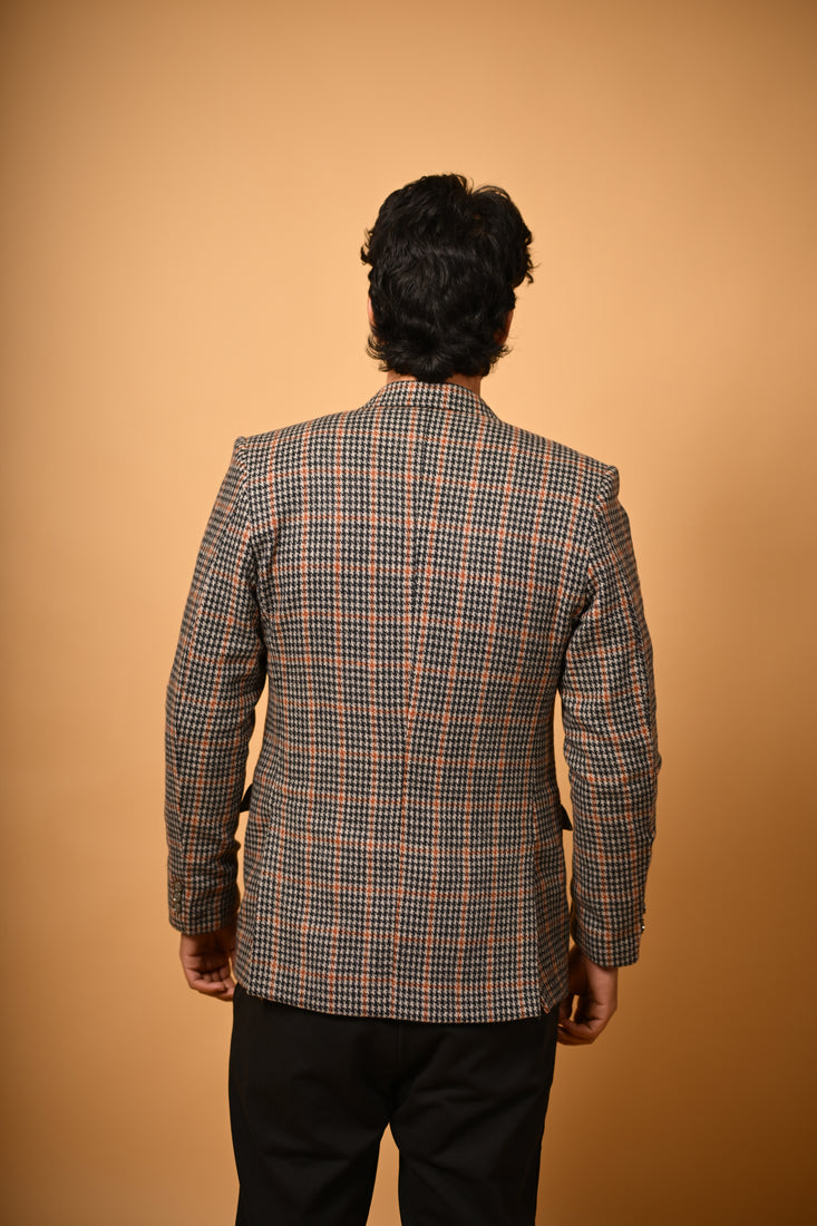 Brown With Black Glen Check Blazer