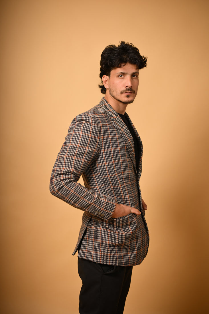 Brown With Black Glen Check Blazer