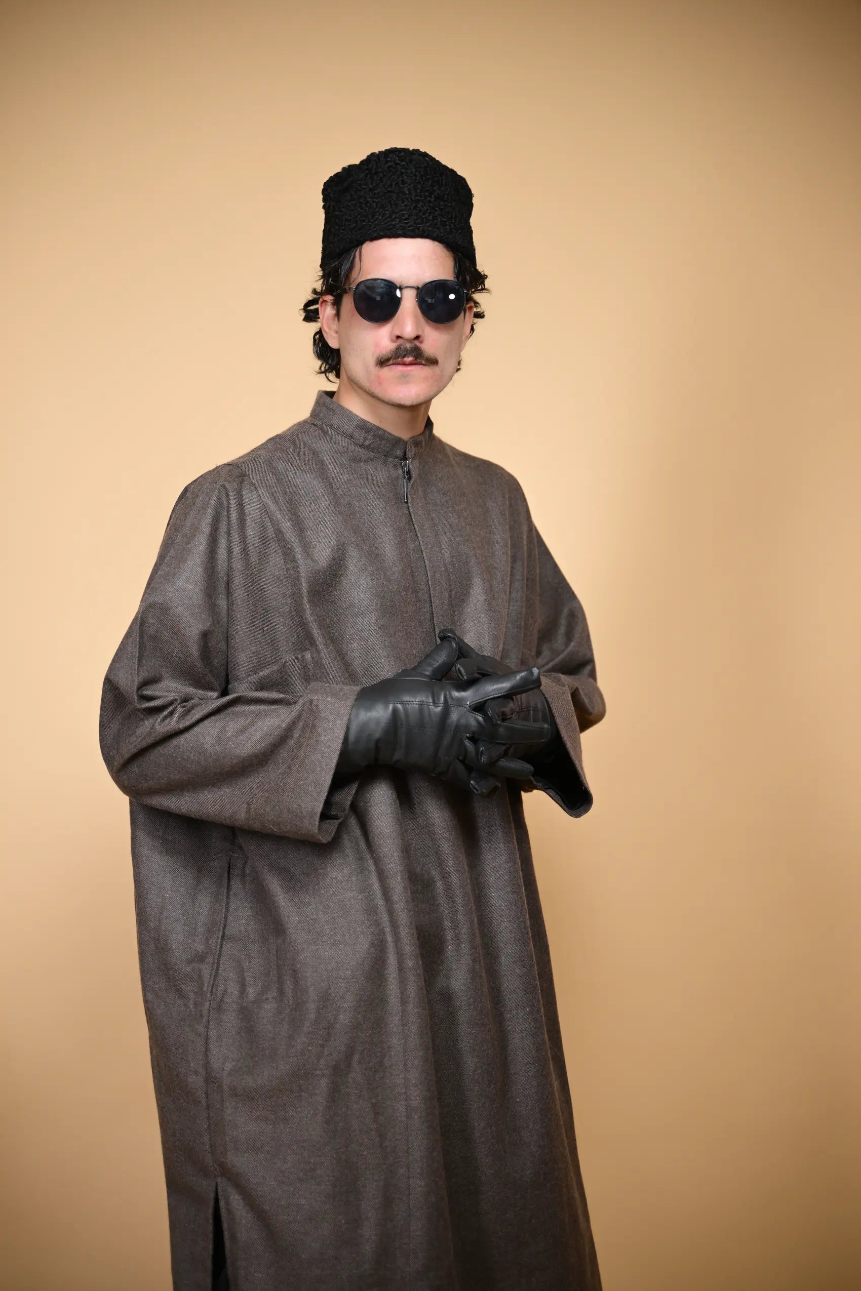 baraqah brown lined pheran for men 