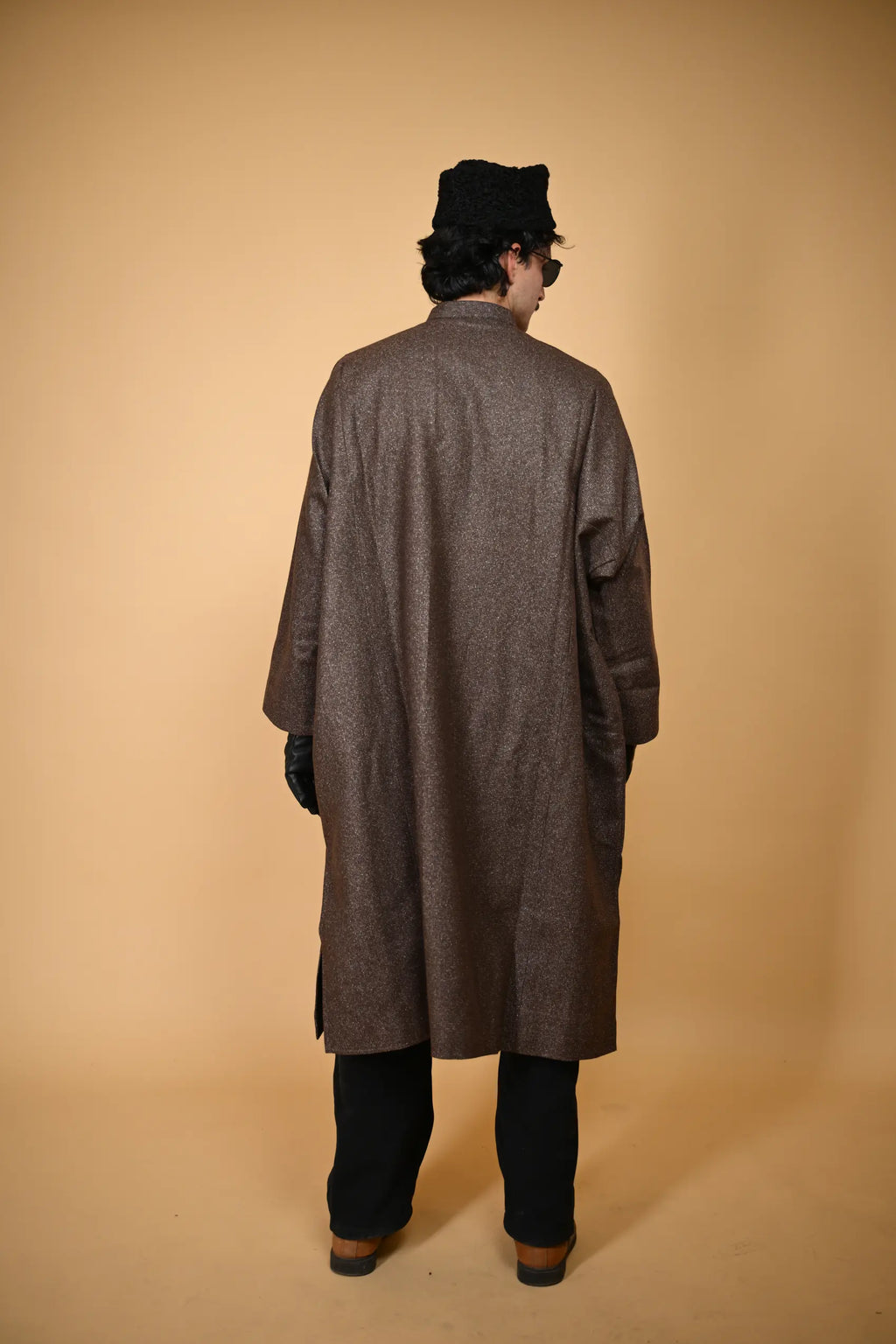 Brown Stone Weave kashmiri traditional Pheran For Men
