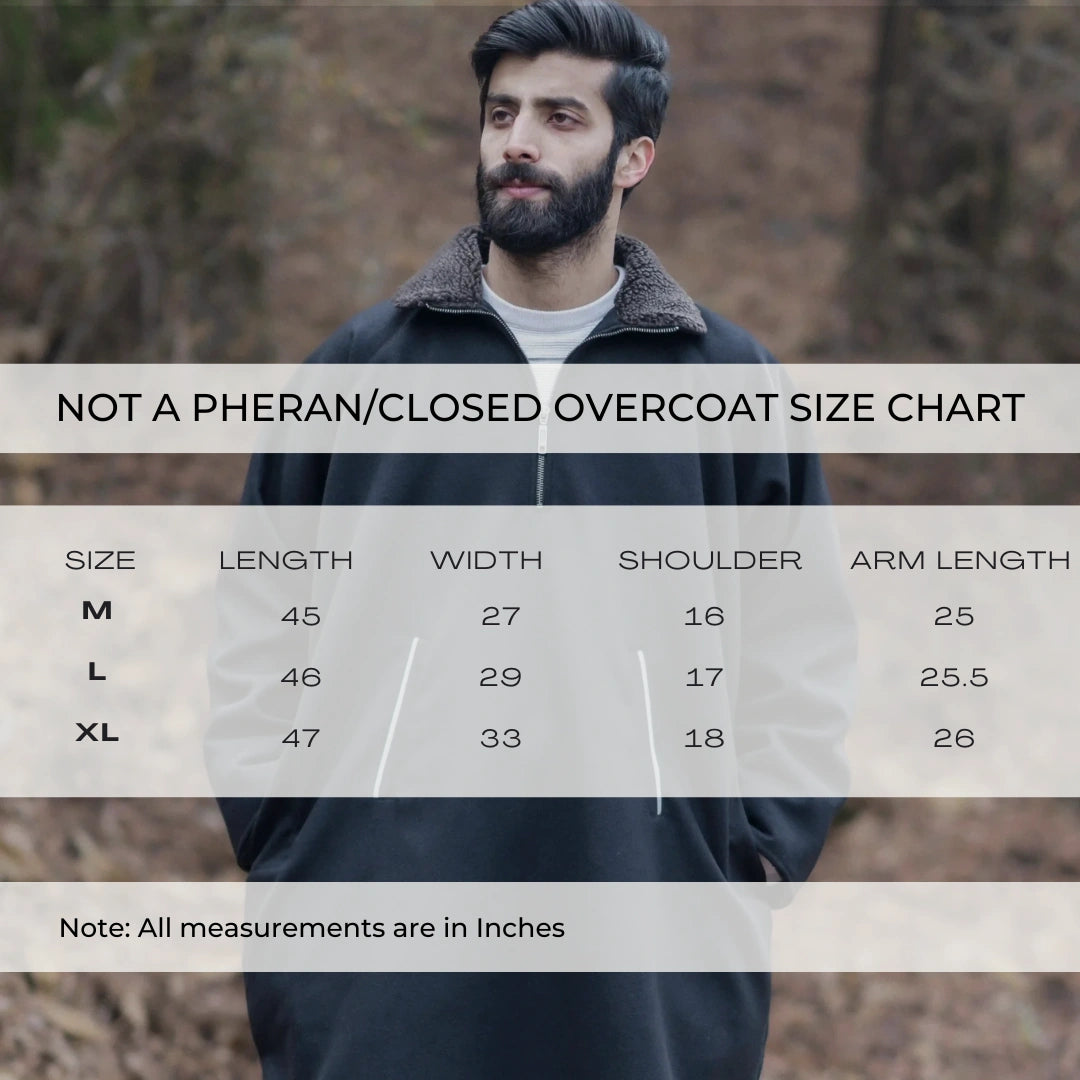Pecan Brown Fleece Closed Overcoat | Not A Pheran