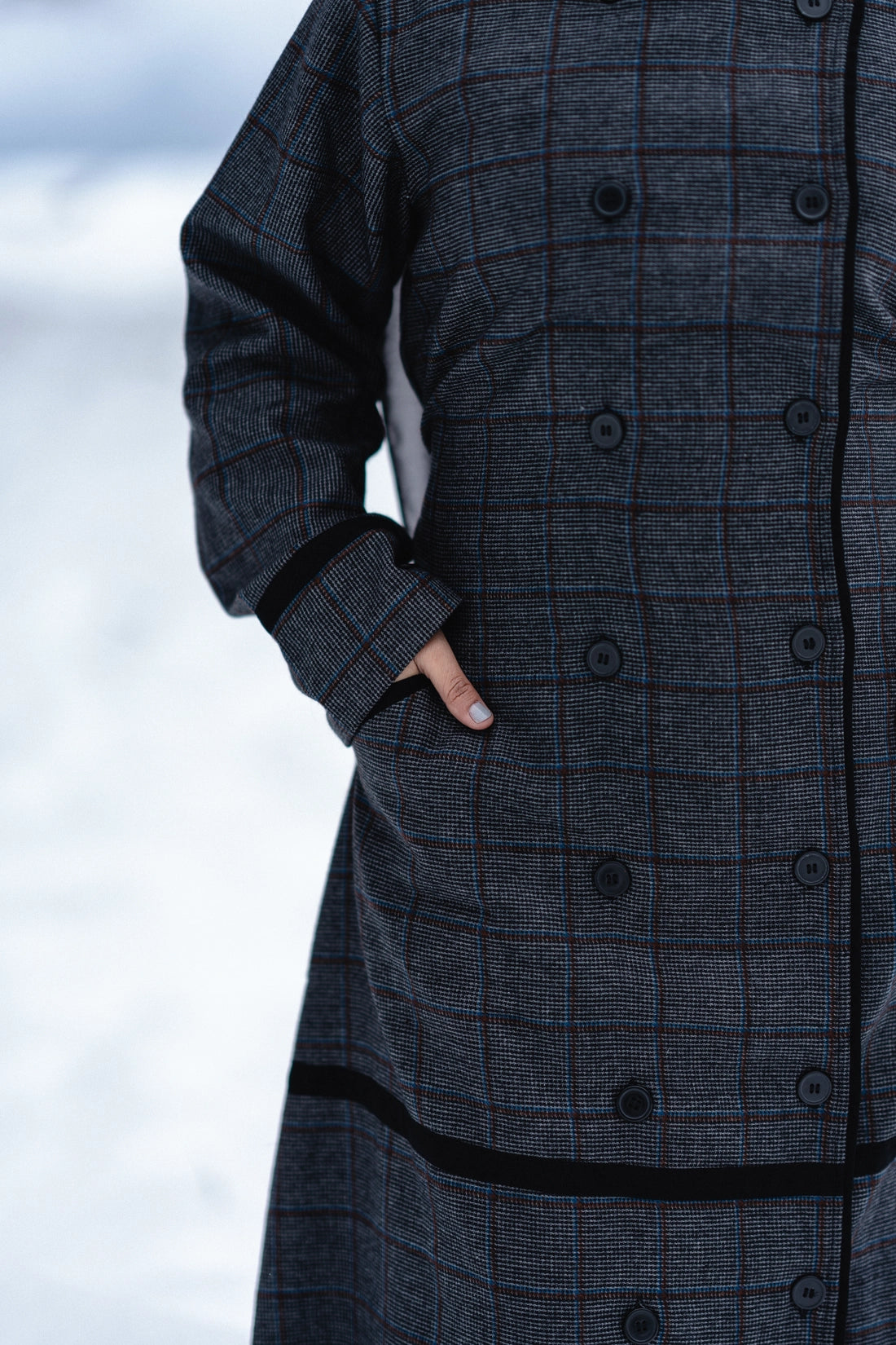 baraqah cobalt checkered winter abaya for women 