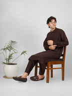 Rasheiq Coffee Brown Kameez Shalwar