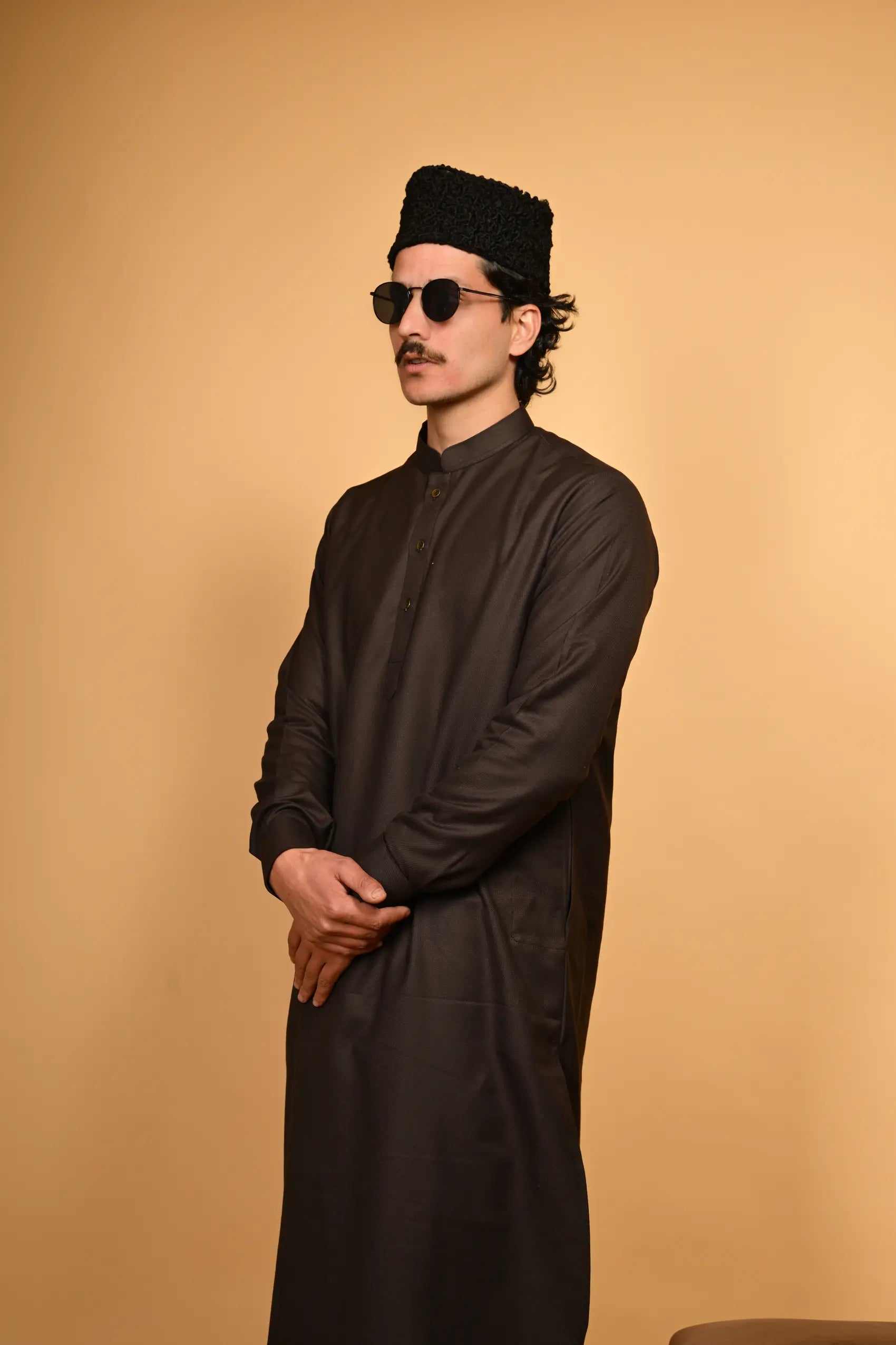 Pathan Coffee Brown Kameez Shalwar