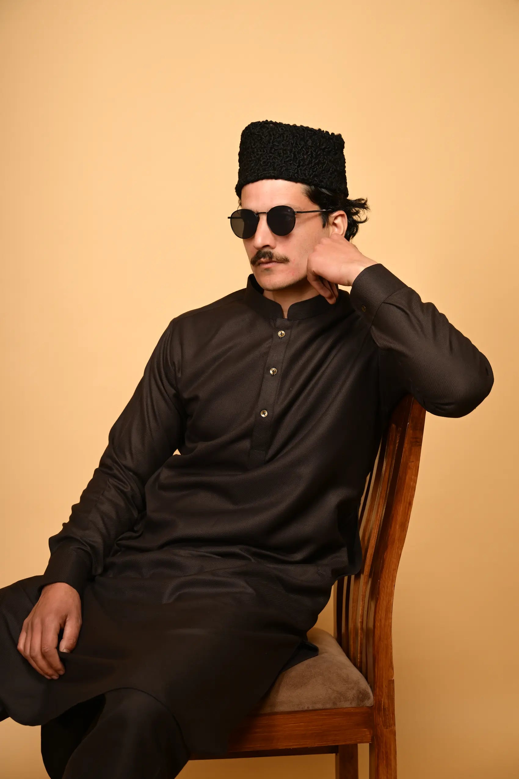 Pathan Coffee Brown Kameez Shalwar