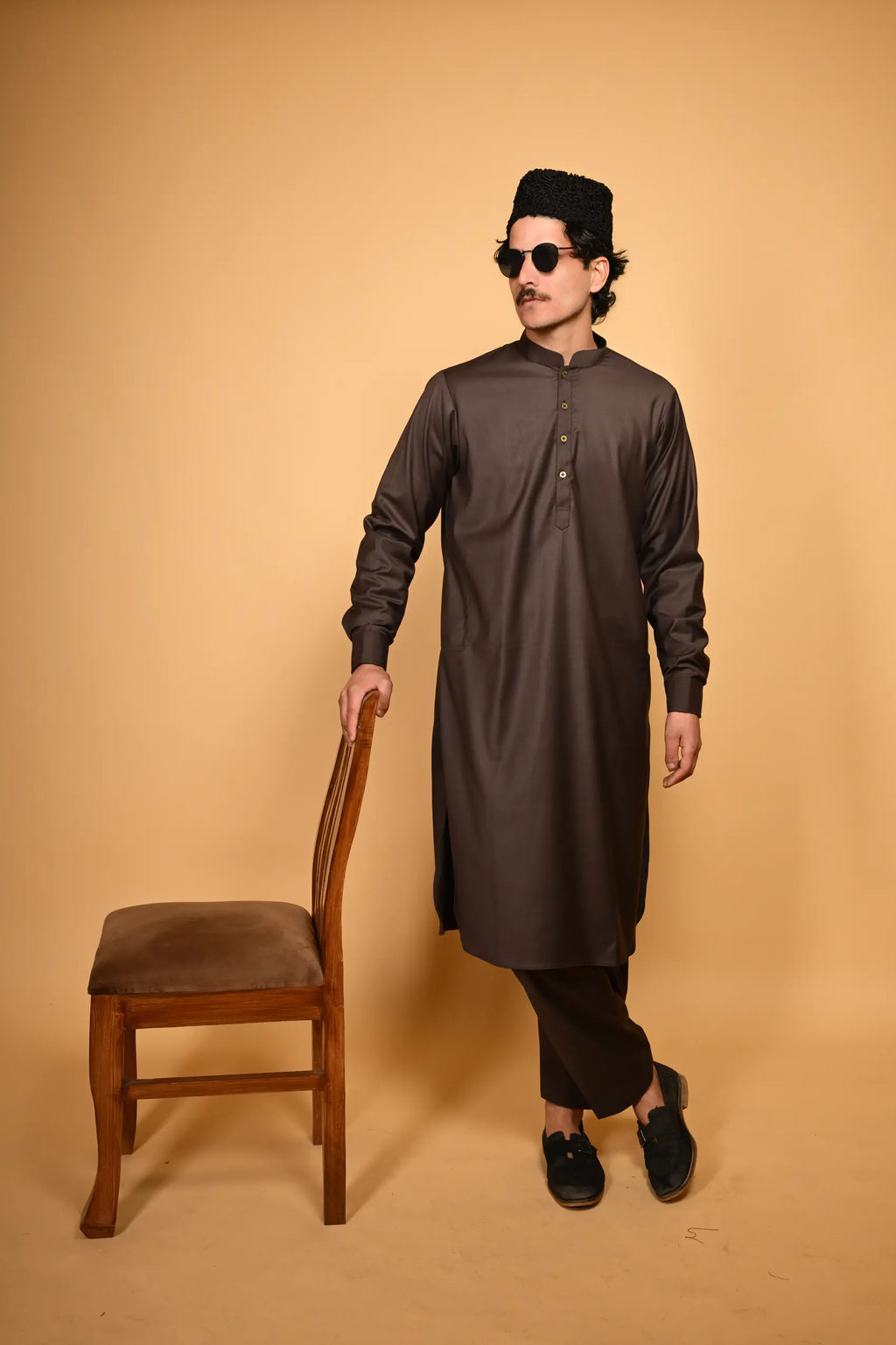 Tamtadu Coffee Brown Kameez Shalwar