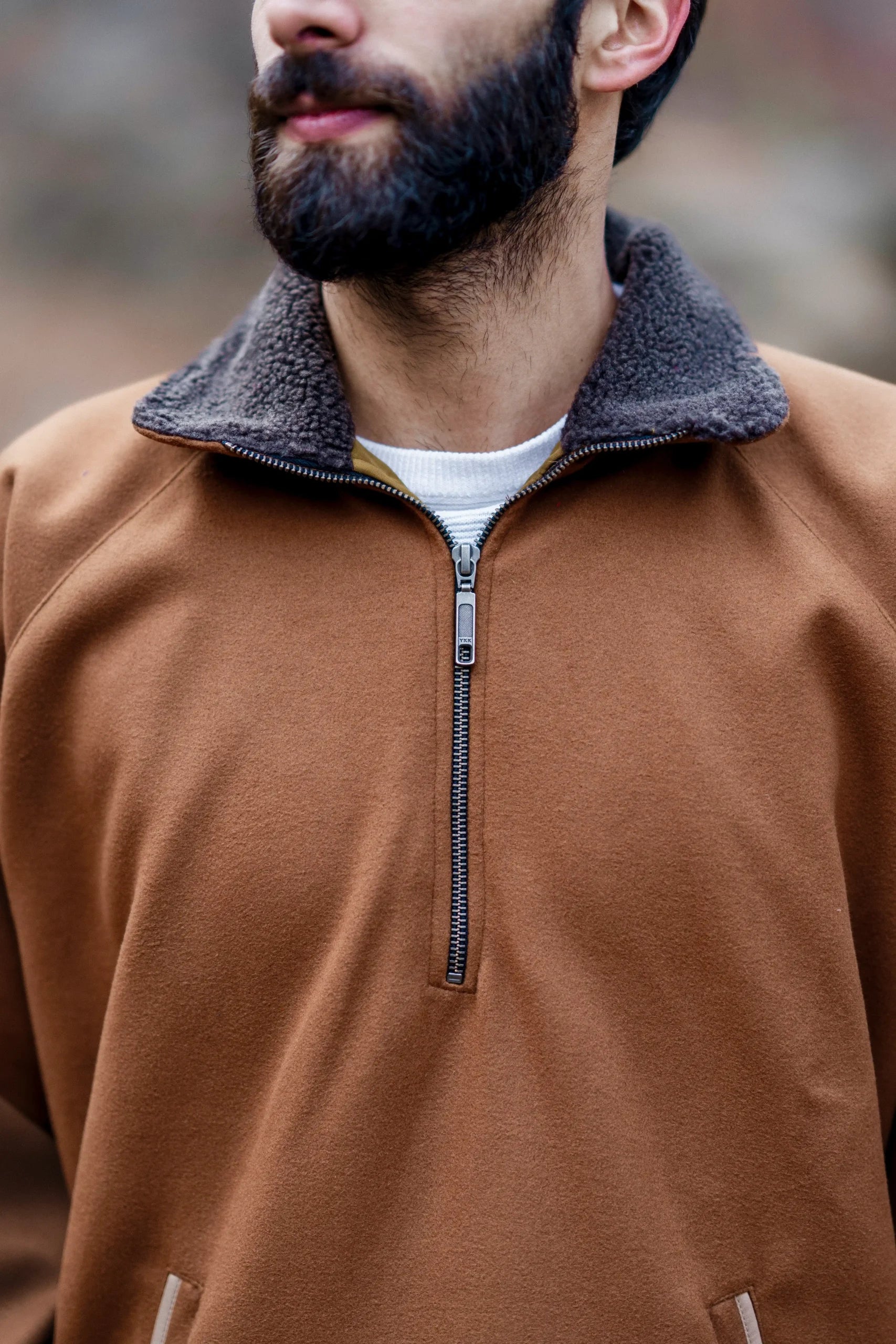 Ochre Mustard Fleece Closed Overcoat | Not A Pheran