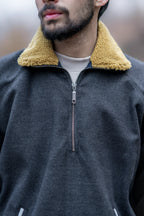 Anchor Gray Fleece Closed Overcoat | Not A Pheran