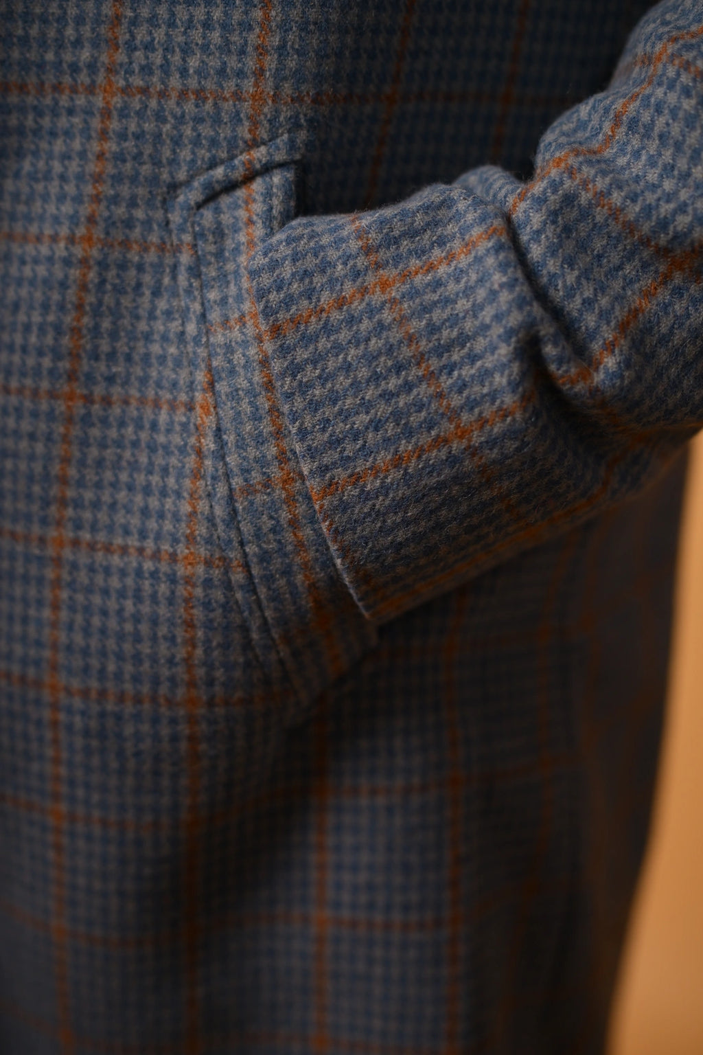 baraqah blue check winter overcoat for men