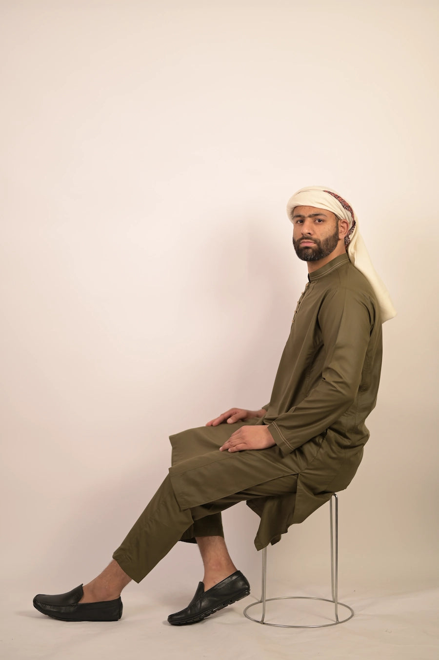 olive green color summer kurta pajama for men 