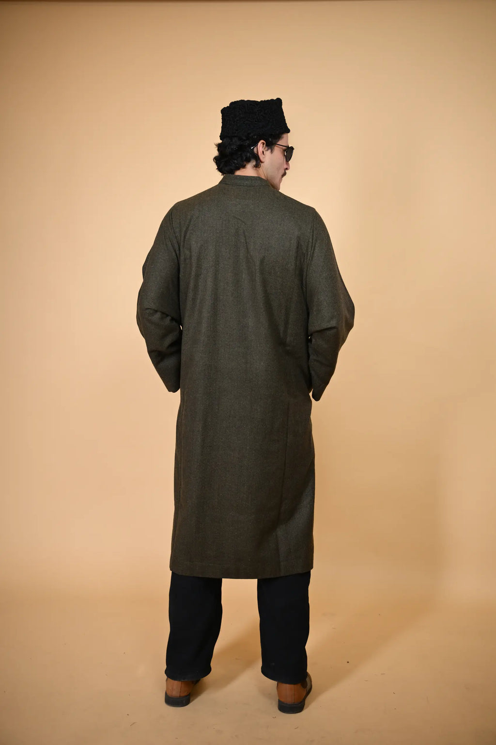 baraqah dark green kashmiri traditional pheran for men 