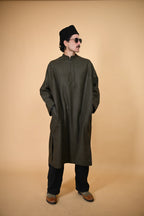 baraqah dark green kashmiri traditional pheran for men 