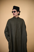 baraqah dark green kashmiri traditional pheran for men 